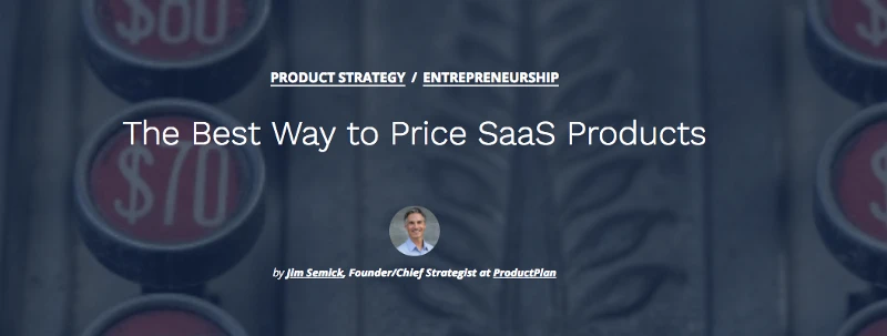 ProductPlan best way to price SaaS